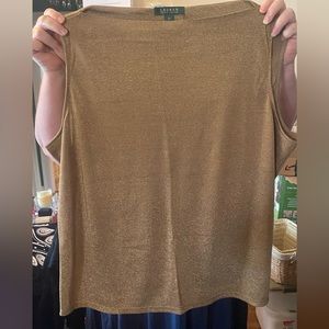 Lauren Ralph Lauren boat neckline tank bronze/gold